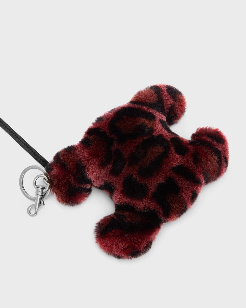 TRIOMPHE POM-POM KEYRING in SHEARLING AND CALFSKIN - RED - THE PERFECT GIFT - 1 | CELINE