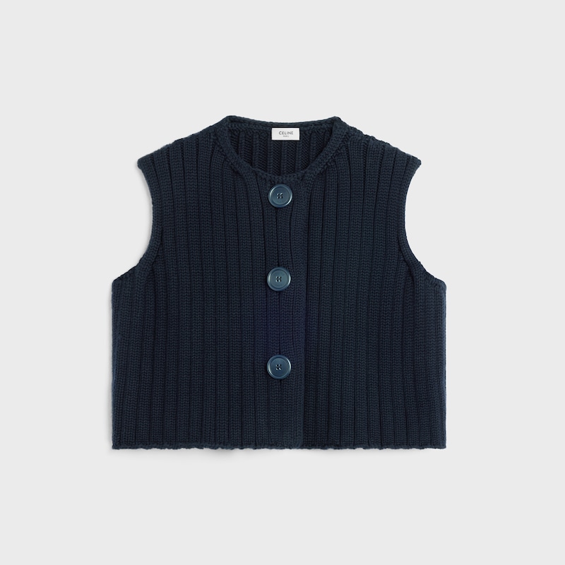 Cardigan AUS GERIPPTER WOLLE - MARINEBLAU -  - 1 | CELINE