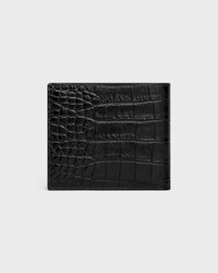 Bi-fold Wallet IN Crocodile Embossed Calfskin - Black - WALLETS - 2 | CELINE
