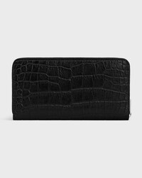 Large zipped wallet IN Crocodile Embossed Calfskin - Black - WALLETS - 2 | CELINE