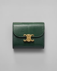 Kleine Brieftasche mit Umschlag TRIOMPHE AUS EIDECHSENLEDER - TANNENGRÜN - BRIEFTASCHEN - 1 | CELINE