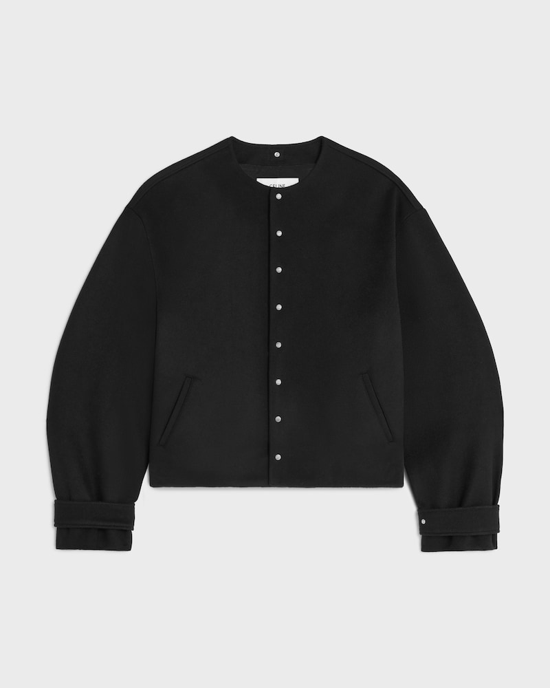 scarf jacket IN WOOL CLOTH - BLACK -  - 1 | CELINE