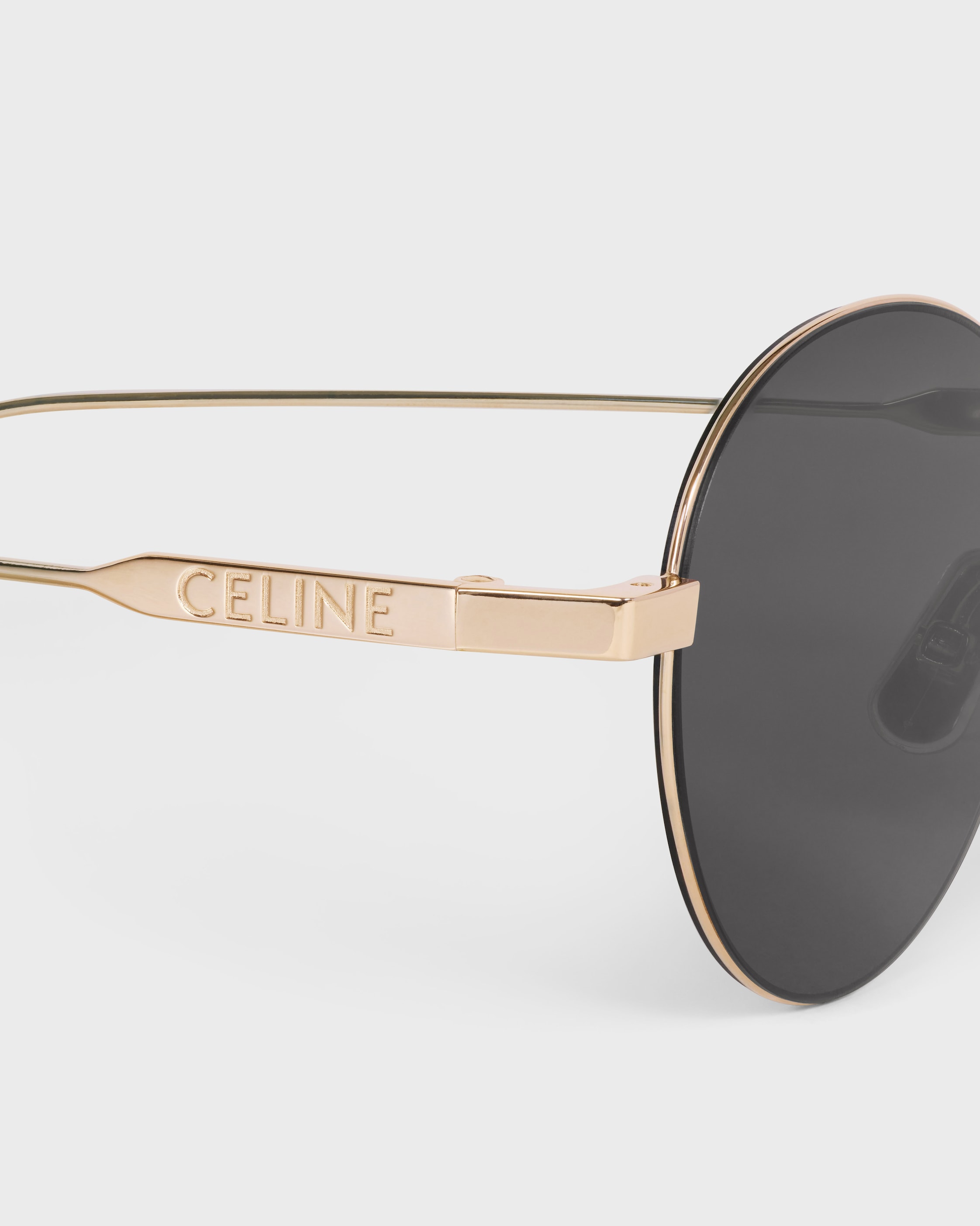 CELINE サングラス ラウンドフレーム ラウンドアップ サングラス / スモーク - ライトゴールド / スモーク