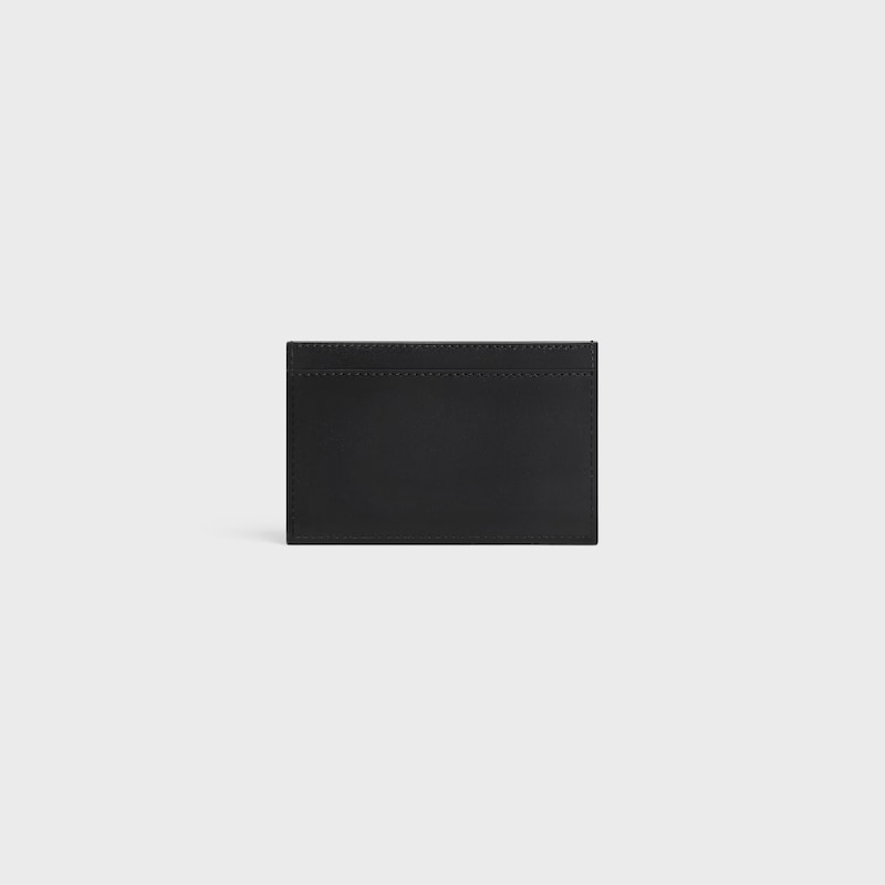 Card holder in Satinated calfskin with triomphe embossed - BLACK - GIFT FINDER - 1 | CELINE