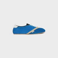 THE FLAT SNEAKER IN SUEDE CALFSKIN AND LAMBSKIN - BLUE/ECRU/WHITE -  - 1 | CELINE