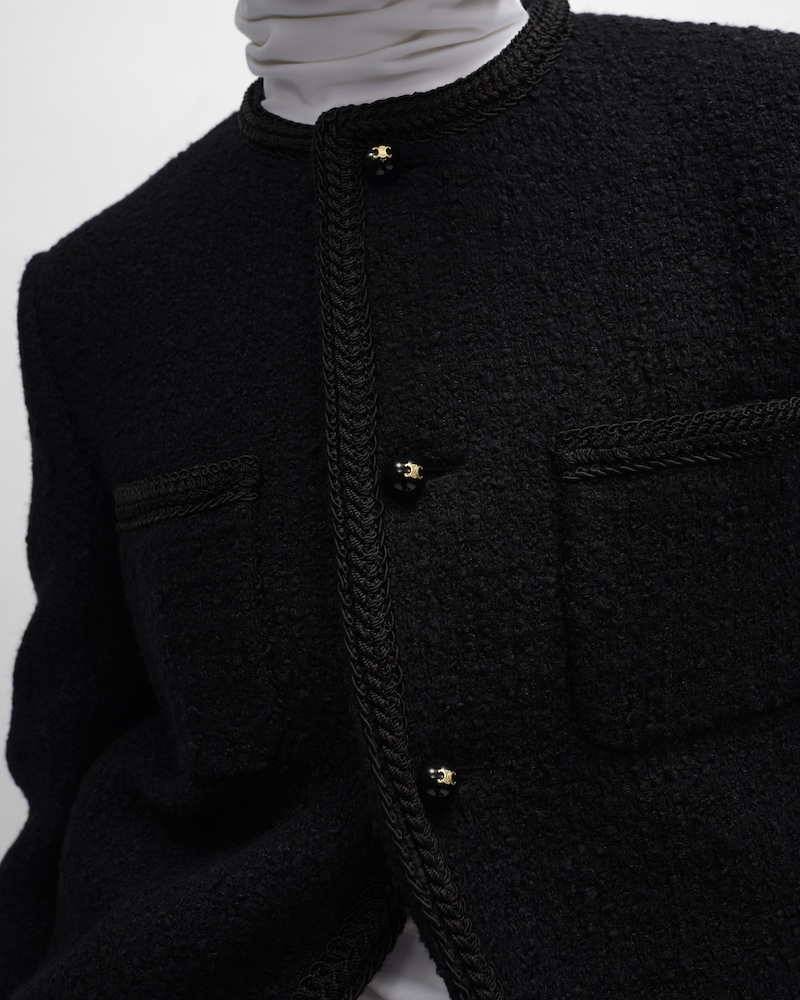 chasseur jacket IN wool natté - BLACK -  - 1 | CELINE