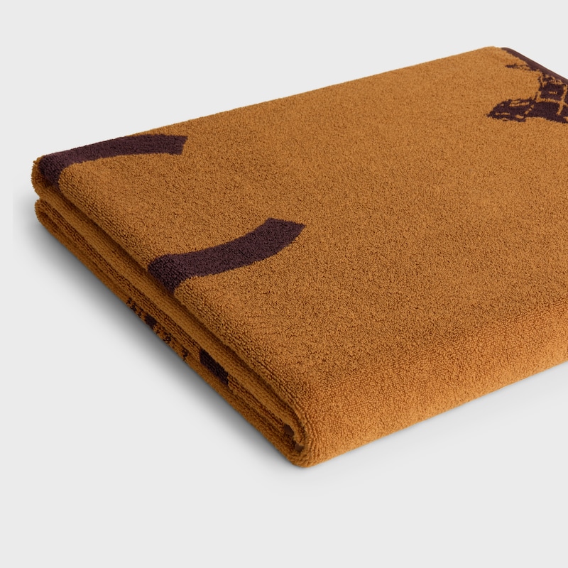 beach towel IN c sulky terry cotton - MAHOGANY / CAMEL -  - 1 | CELINE
