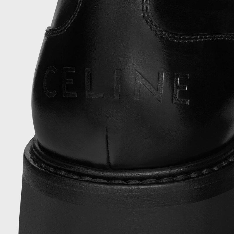 CELINE TRIOMPHE RANGERS DERBY WITH PERFORATED TRIOMPHE in POLISHED BULL - BLACK -  - 1 | CELINE