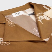 CAMISA DE PIJAMA DE SARGA DE SEDA - BLANCO CRUDO/CAMEL -  - 2 | CELINE