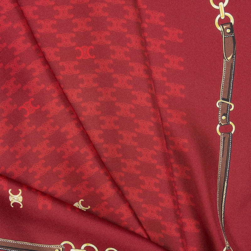 bandana IN MINI TRIOMPHE  SILK TWILL - FOX RED/BROWN -  - 1 | CELINE