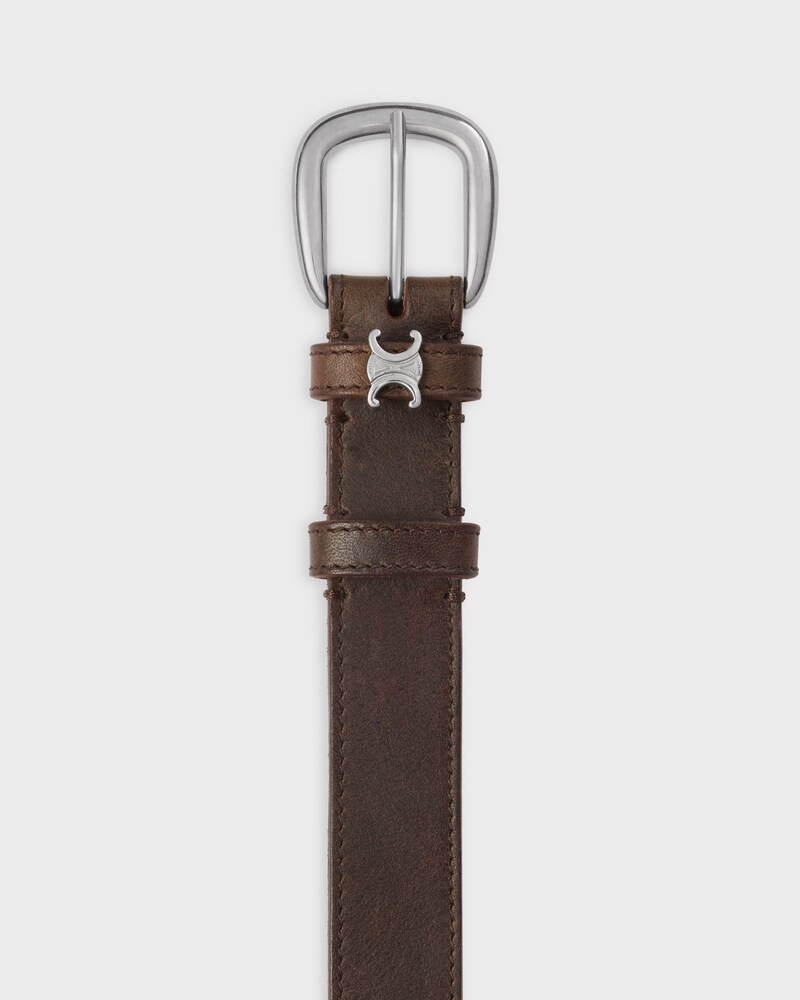 CINTURÓN VIVIENNE 25 MM DE PIEL DE BECERRO VINTAGE - MARRÓN OSCURO -  - 1 | CELINE