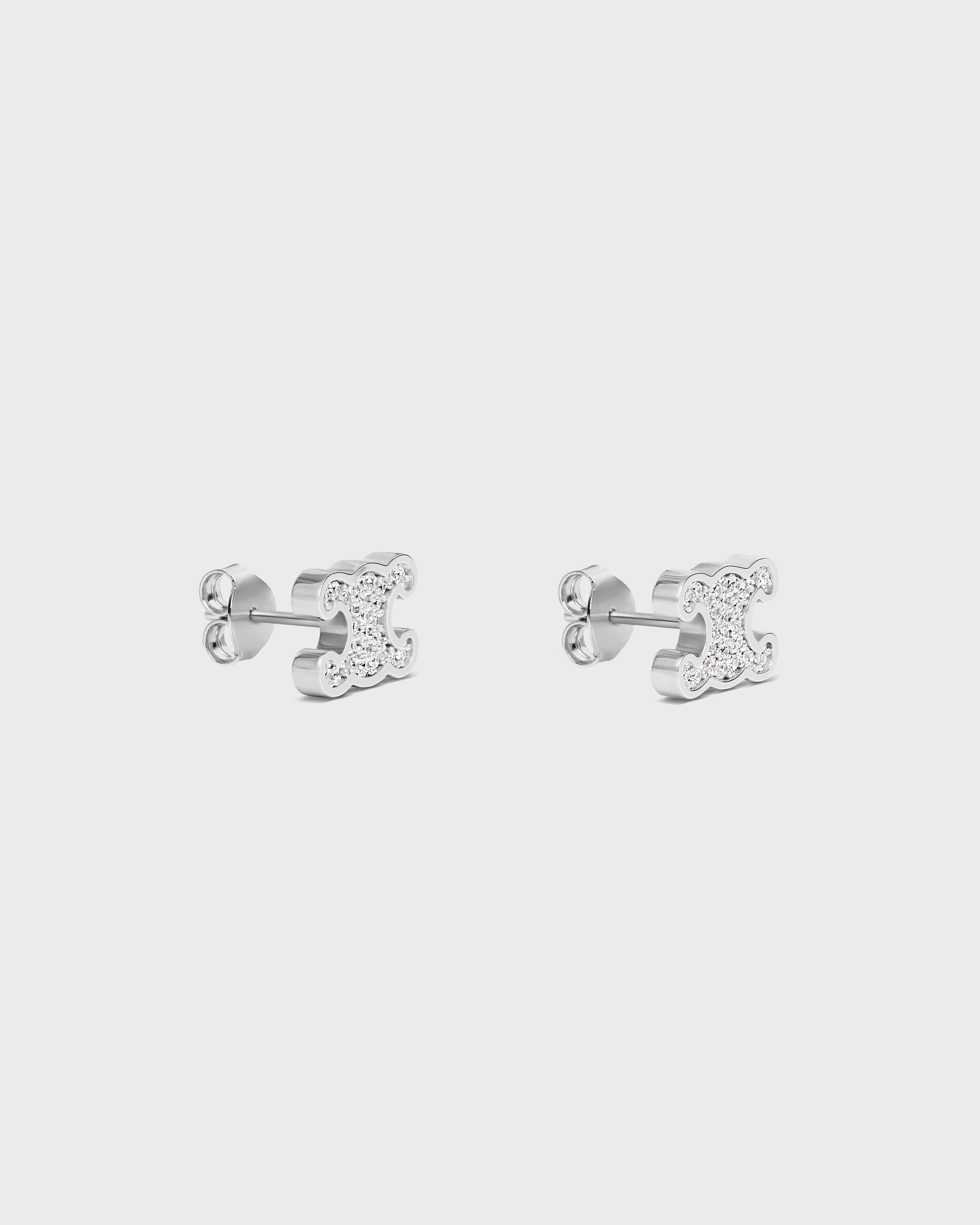 셀린느 트리옹프 라인스톤 스터드 스트라스 & 황동 로듐 피니시 461EZ6BZI.36SI