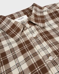 chemise large Laine à carreaux - BEIGE/MARRON CLAIR -  - 2 | CELINE