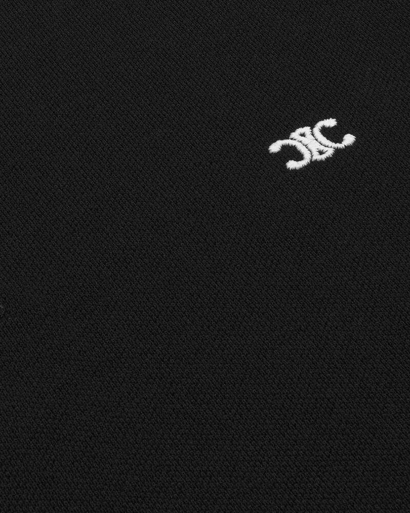 polo classique piqué de coton - NOIR / BLANC -  - 1 | CELINE