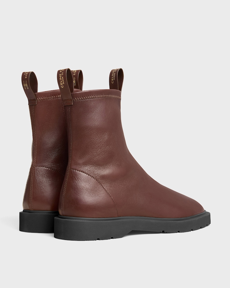 FLOW ZIPPED BOOT IN Stretch Lambskin - DARK BROWN -  - 1 | CELINE