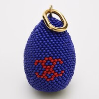 Colgante de cuentas de piedras con Charms Celine de cuentas y latón y acabado dorado - AZUL MARINO / ROJO / DORADO - CHARMS - 1 | CELINE
