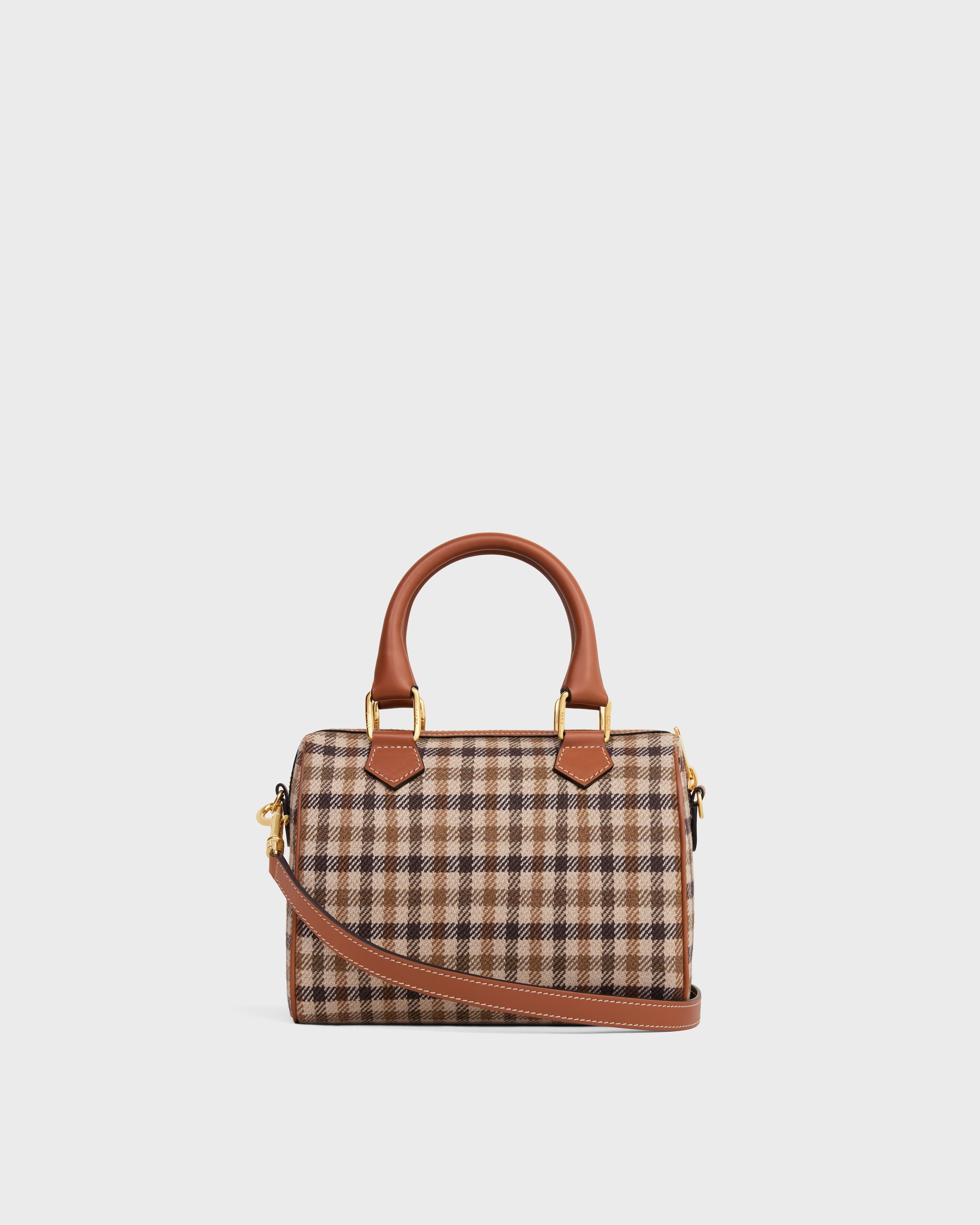 SMALL BOSTON in TARTAN TEXTILE AND CALFSKIN - MULTICOLOR | CELINE