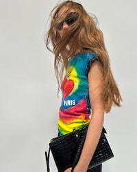 Camiseta en punto de algodón acanalado - AZUL / AMARILLO / ROSA -  - 2 | CELINE