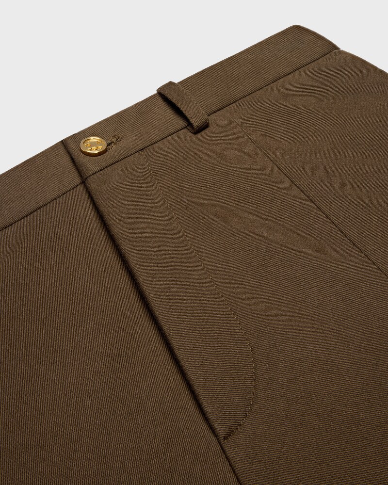jupe gabardine coton - MILITARY BROWN -  - 1 | CELINE