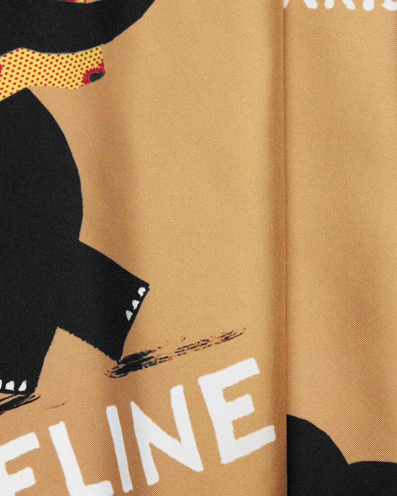 bandana IN TWILL DI SETA CON MOTIVO ELEFANTI - FULVO/NERO/BIANCO -  - 1 | CELINE