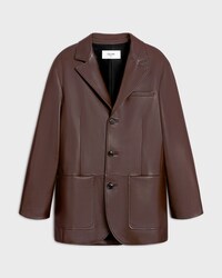 tailored jacket IN soft lambskin - CHOCOLATE -  - 1 | CELINE