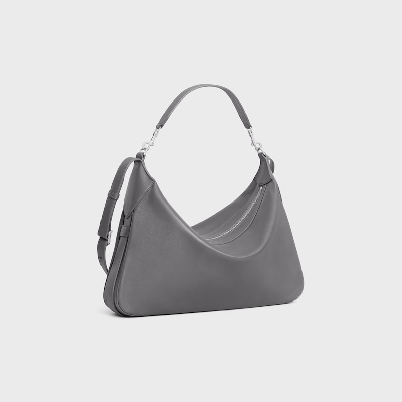 Borsa Romy grande in morbida pelle di vitello granata - GRIGIO - ROMY - 1 | CELINE