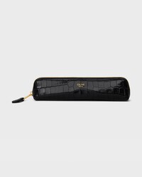 Pencil case in Niloticus Crocodile - BLACK - CELINE MAISON - 1 | CELINE