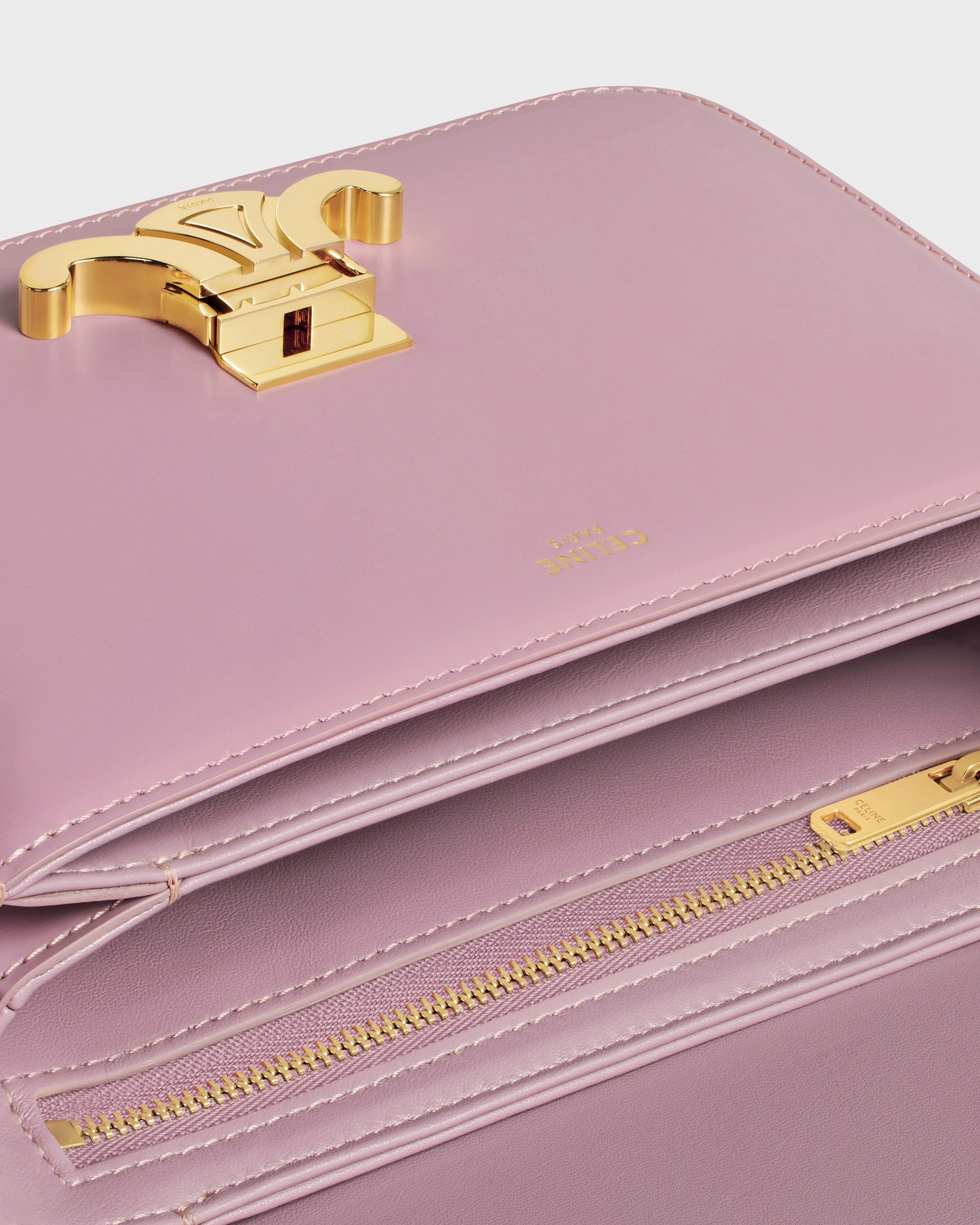 Teen Triomphe Bag in shiny calfskin - PETAL | CELINE