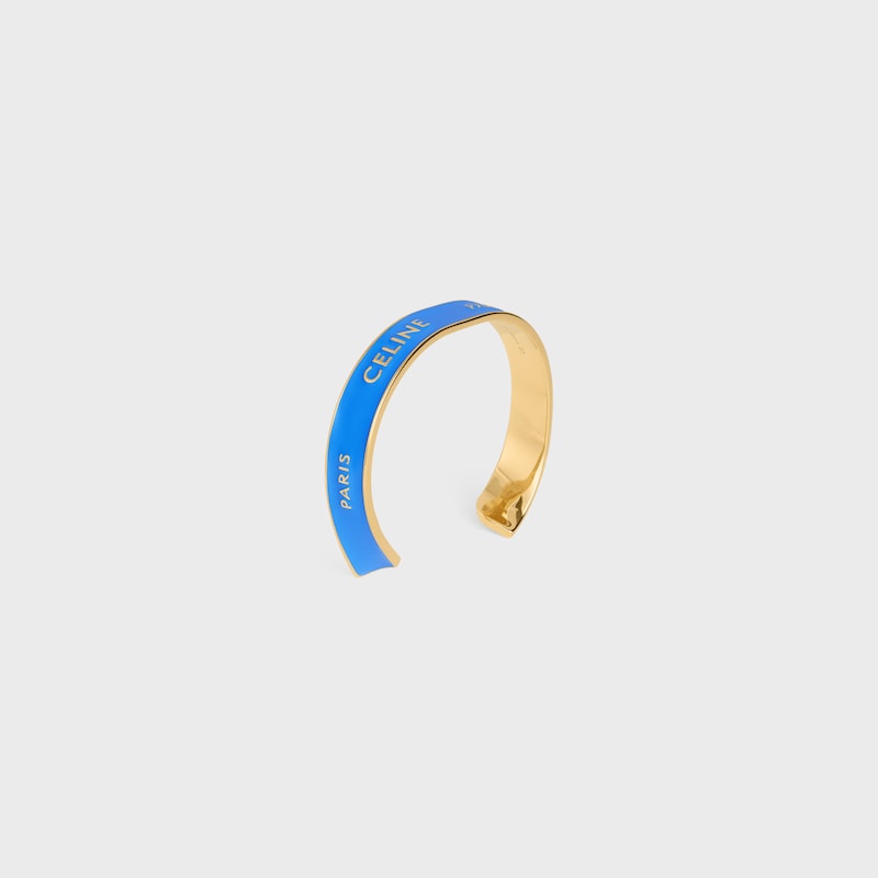 Celine Ribbon Small Cuff aus Emaille und Messing mit Gold-Finish - HELLBLAU/GOLD -  - 1 | CELINE