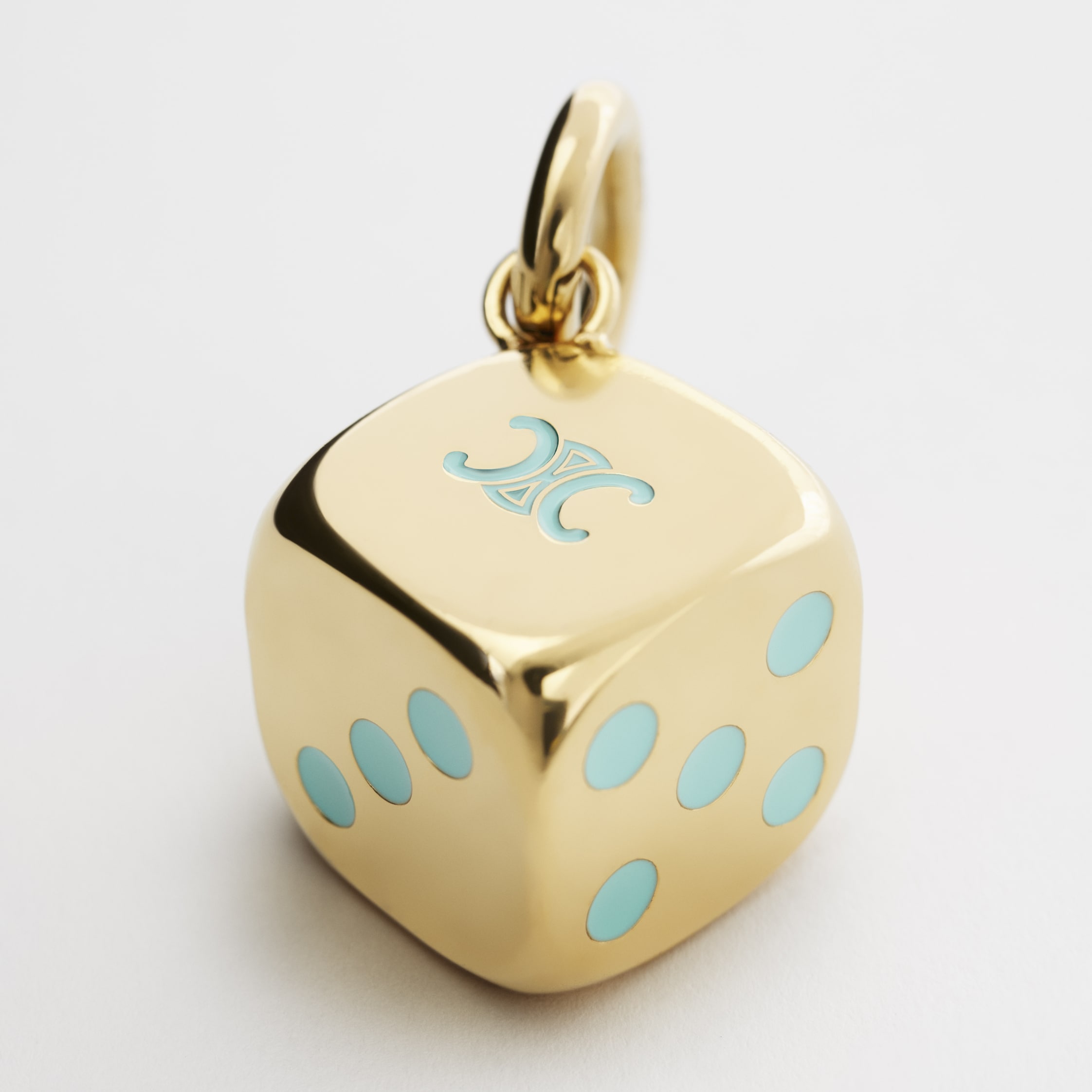 CELINE CHARMS TRIOMPHE DICE IN ALUMINIUM AND ENAMEL - GOLD