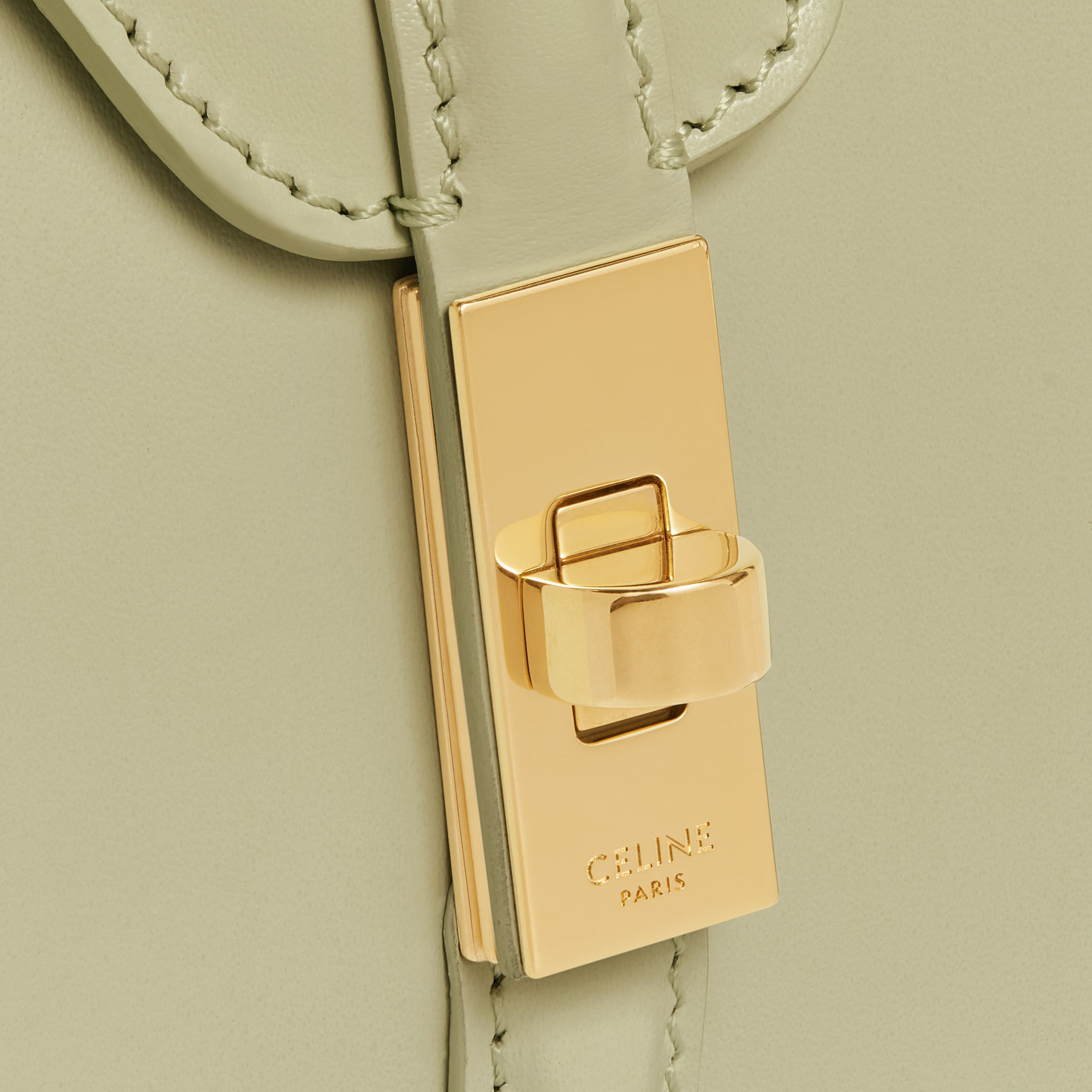 MINI 16 in satinated calfskin - ALMOND GREEN | CELINE