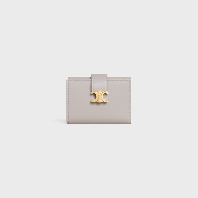 FINE STRAP WALLET NINO IN SUPPLE GRAINED CALFSKIN - SOFT GREY - WALLETS - 1 | CELINE