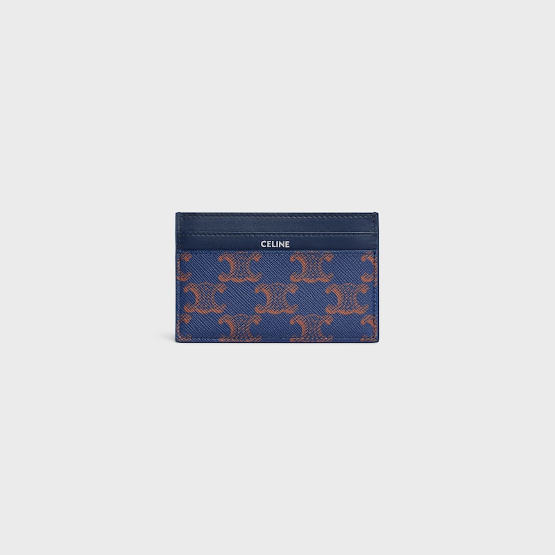 PORTA-CARTÕES EM TRIOMPHE CANVAS E PELE DE BEZERRO - AZUL MARINHO PROFUNDO - PORTA-CARTÕES - 1 | CELINE