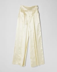 trousers IN viscose satin - CREAM -  - 1 | CELINE