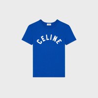 CAMISETA DE PUNTO DE ALGODÓN DE CANALÉ - AZUL KLEIN / BLANCO -  - 1 | CELINE