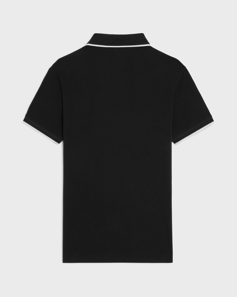 polo classique piqué de coton - NOIR / BLANC -  - 1 | CELINE