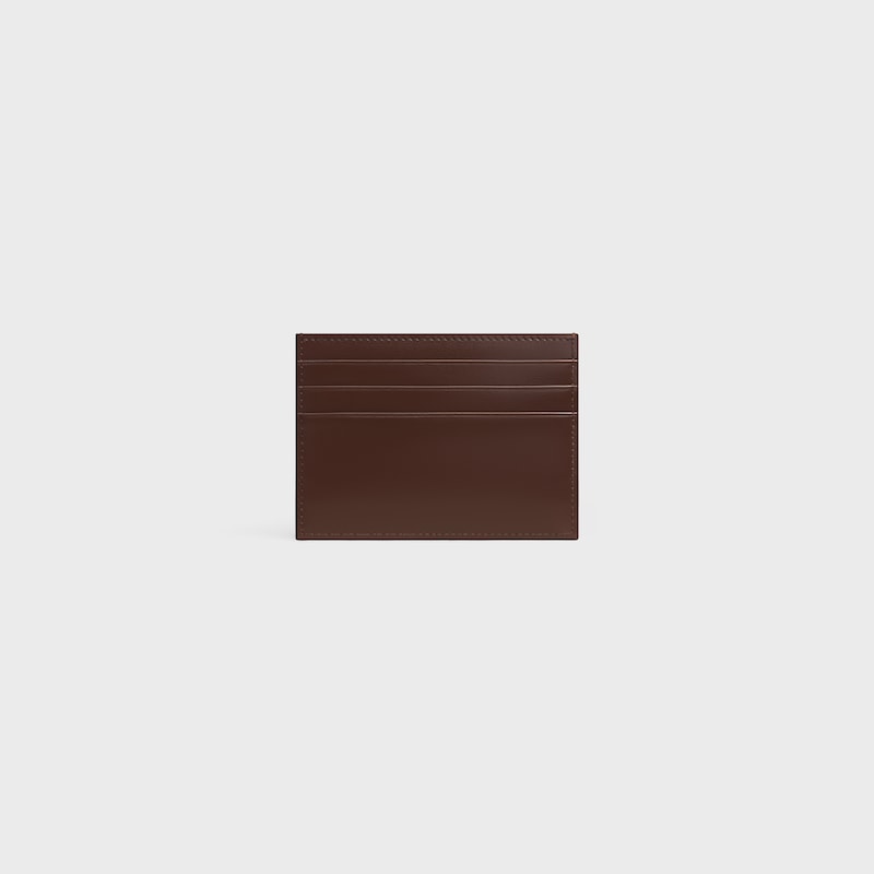 CARD HOLDER TRIOMPHE IN Shiny calfskin - CHESTNUT - CARD HOLDERS - 1 | CELINE