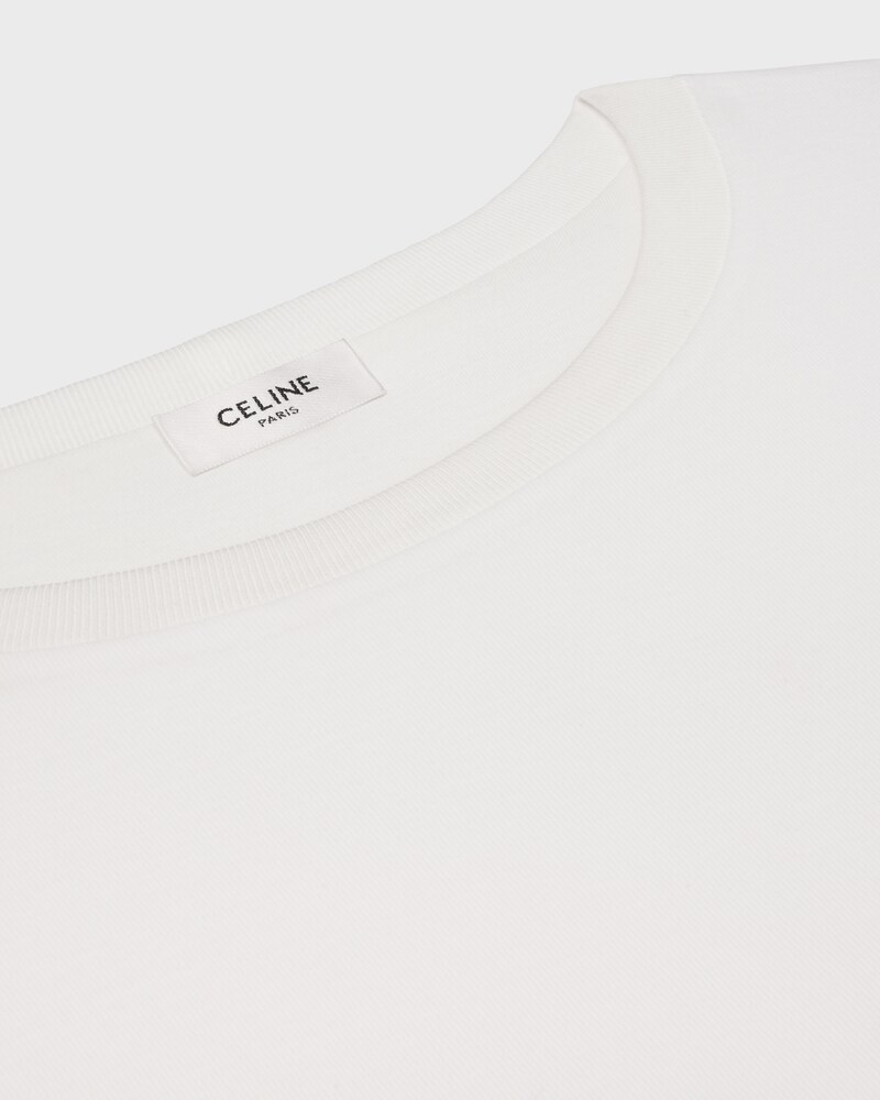 double layered t-shirt IN FINE COTTON JERSEY - OFF WHITE / BLACK -  - 1 | CELINE