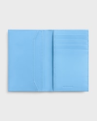 VERTICAL CARD HOLDER IN SMOOTH LAMBSKIN - SKY BLUE / RED - NEW - 2 | CELINE