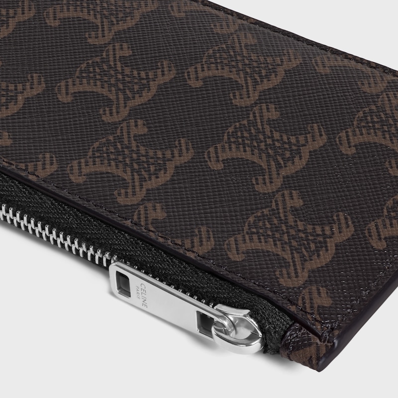 Long porte-cartes zipp&eacute;  En toile triomphe - NOIR - PORTE-MONNAIE - 1 | CELINE