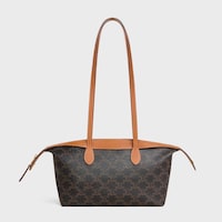 SMALL DUFFLE BAG IN TRIOMPHE CANVAS AND NATURAL CALFSKIN - MIEL - TRIOMPHE CANVAS - 2 | CELINE