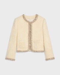 embroidered chelsea jacket IN silk natté - CHARDONNAY -  - 1 | CELINE