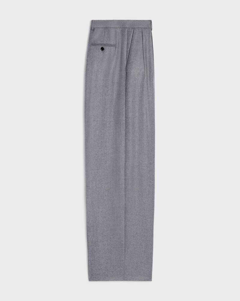 pleated trousers IN CASHMERE FLANNEL - GRIS MELANGE -  - 1 | CELINE