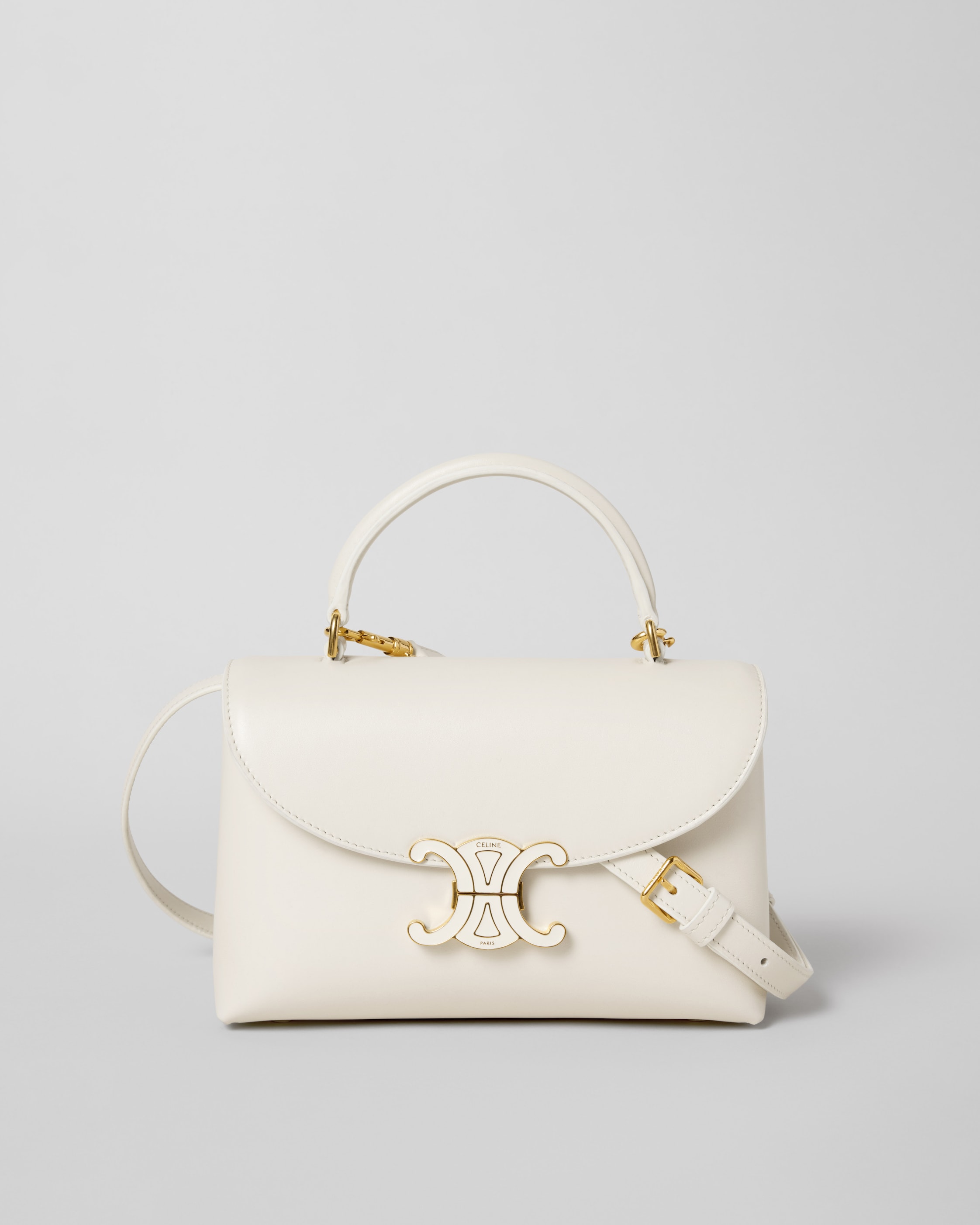 CELINE TEEN NINO BAG IN SMOOTH SATINATED CALFSKIN WITH ENAMEL CLOSURE