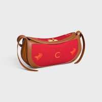 LITTLE HOT DOG EM JACQUARD C SULKY E COURO DE VITELA - GOLDEN TAN / RED - NOVO - 2 | CELINE