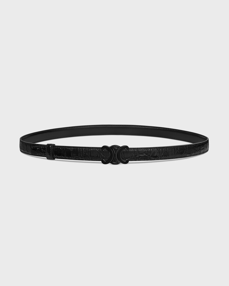 Reversible Strap 18MM IN TAURILLON LEATHER AND CROCODILE EMBOSSED CALFSKIN -  -  - 1 | CELINE