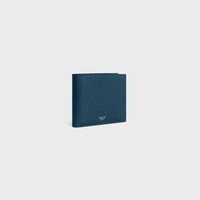 Bi-fold Wallet IN GRAINED CALFSKIN - TEAL BLUE - WALLETS - 2 | CELINE