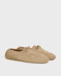 ADAM LACE-UP LOAFER IN SUEDE CALFSKIN - BEIGE -  - 2 | CELINE