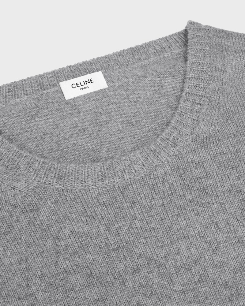 crewneck sweater IN FINE CASHMERE - MEDIUM GREY -  - 1 | CELINE