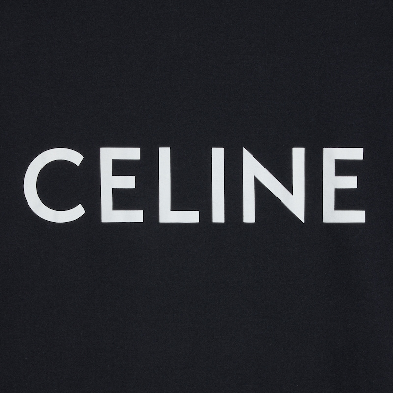 棉質平織布寬鬆T恤 - 黑色 / 白色 -  - 1 | CELINE